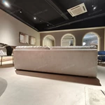 Cloud-Enveloped Lazy Straight Sofa with Handcrafted Button Tufting & Premium Matte Leather Upholstery